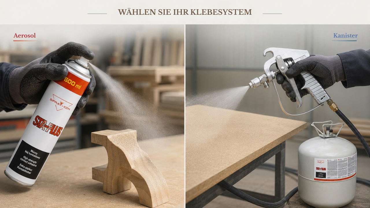 Klebesystem wählen Wählen Sie Ihr Klebesystem - Aerosol oder Kanister